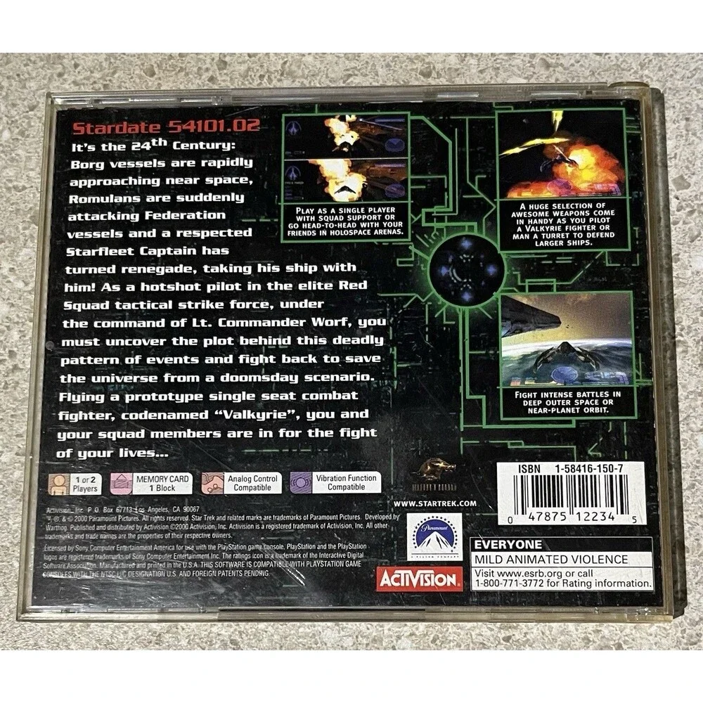 Activision Star Trek Invasion (Sony PlayStation 1, 2000) PS1 NTSC-U/C Manual